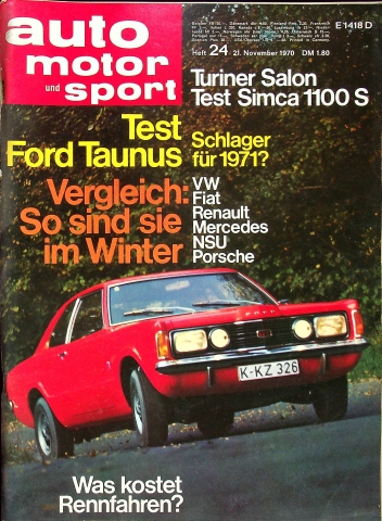 Deckblatt Auto Motor und Sport (24/1970)